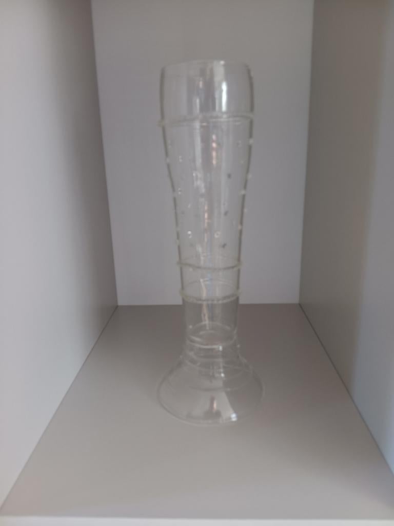 Venetiaans glas met noppen, vrij geblazen, 26 cm hoog, Ophalen of Verzenden