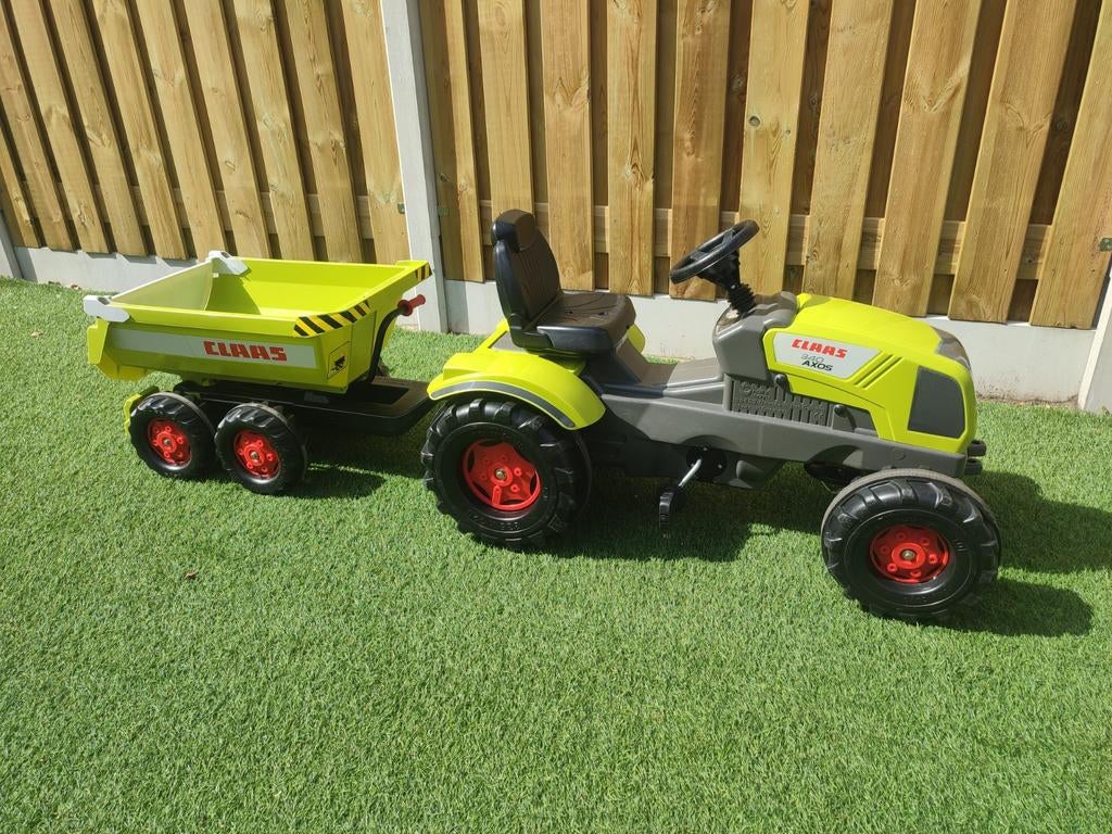 Rolly Toys Claas 340 Axos tractor + trailer, Ophalen, Zo goed als nieuw, Overige merken, Met kar of aanhanger