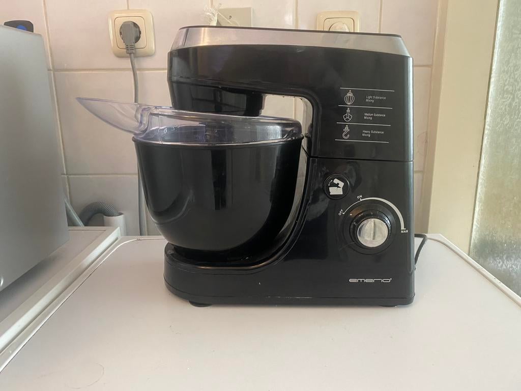 Emerio mengmachine / keukenmachine / keuken mixer zwart, 4 liter of meer, Ophalen of Verzenden, Gebruikt, 3 snelheden of meer