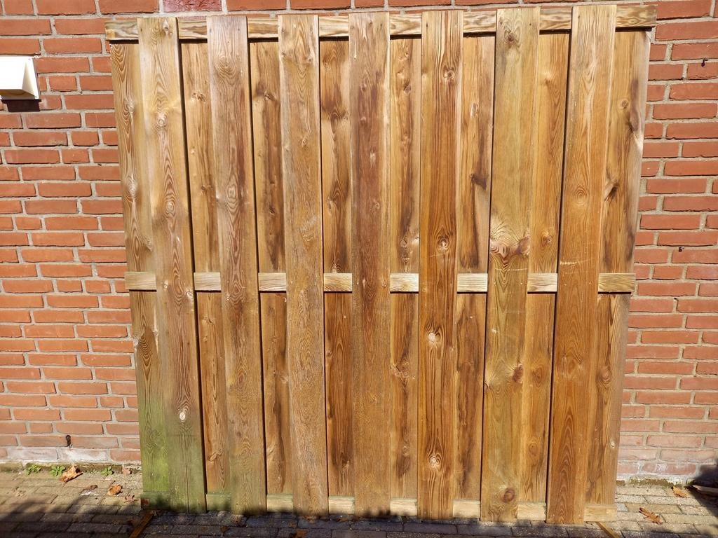 Houten schutting - 1,5 jaar gebruikt - zeer goede staat, Tuin en Terras, Ophalen, 1 tot 2 meter, 6 meter of meer, Zo goed als nieuw