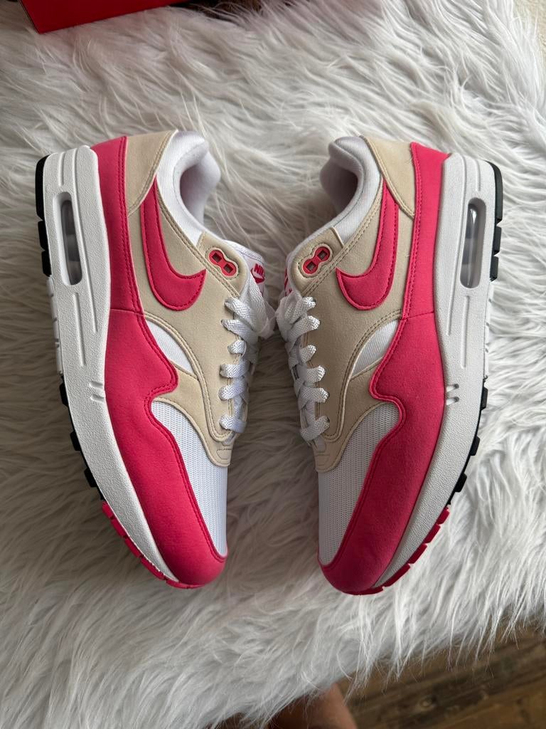 Nike Air Max 1 roze wit aster pink 46 nieuw Airmax one 90, Overige kleuren, Nike, Nieuw, Ophalen of Verzenden