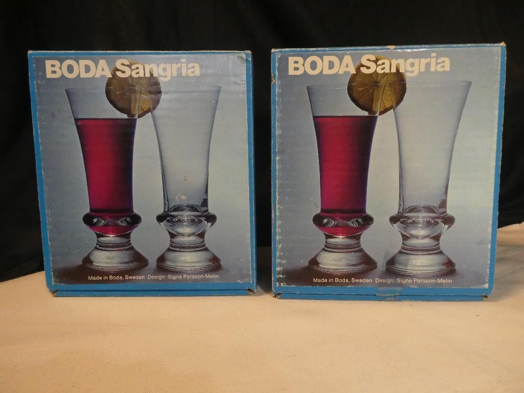 4 Boda Sangria glazen Signe Persson-Melin, Huis en Inrichting, Glas of Glazen, Nieuw, Ophalen of Verzenden, Glas