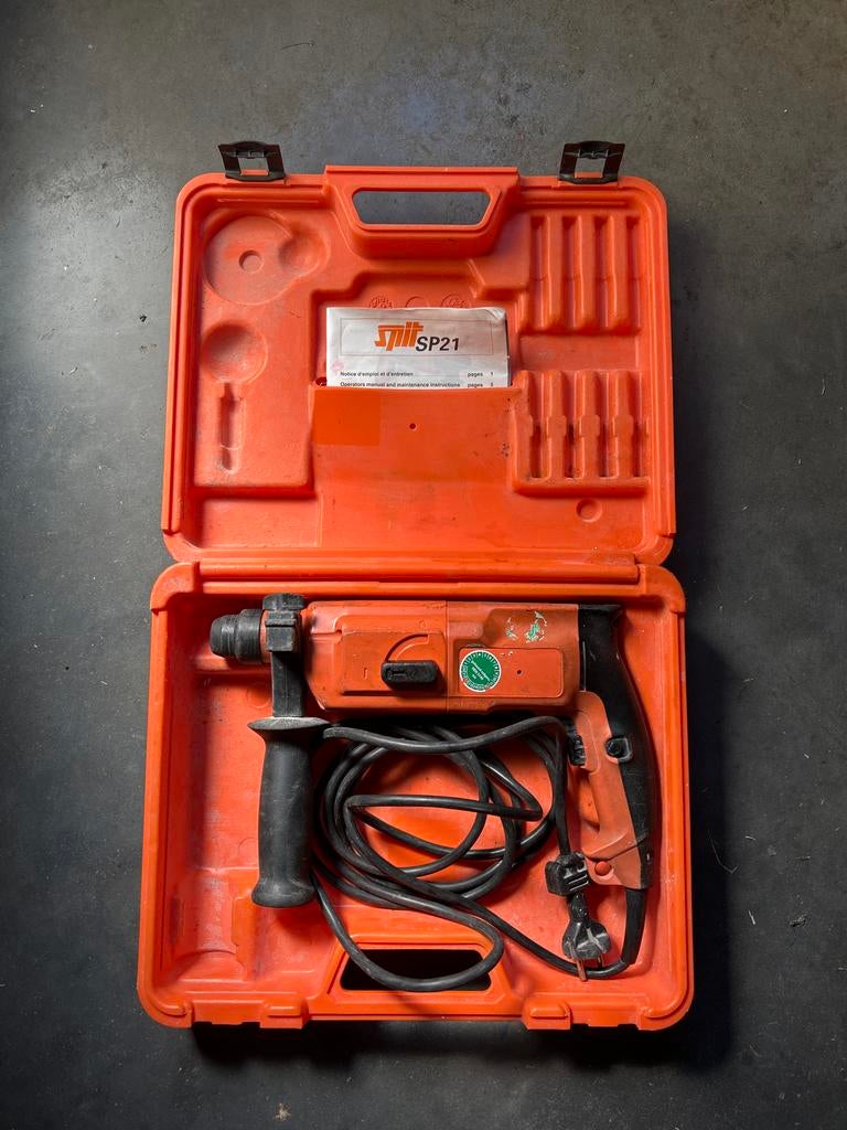 Spit SP21 Boorhamer in zeer nette staat met koffer, 600 watt of meer, Boor- en/of Breekhamer, Ophalen of Verzenden, Zo goed als nieuw