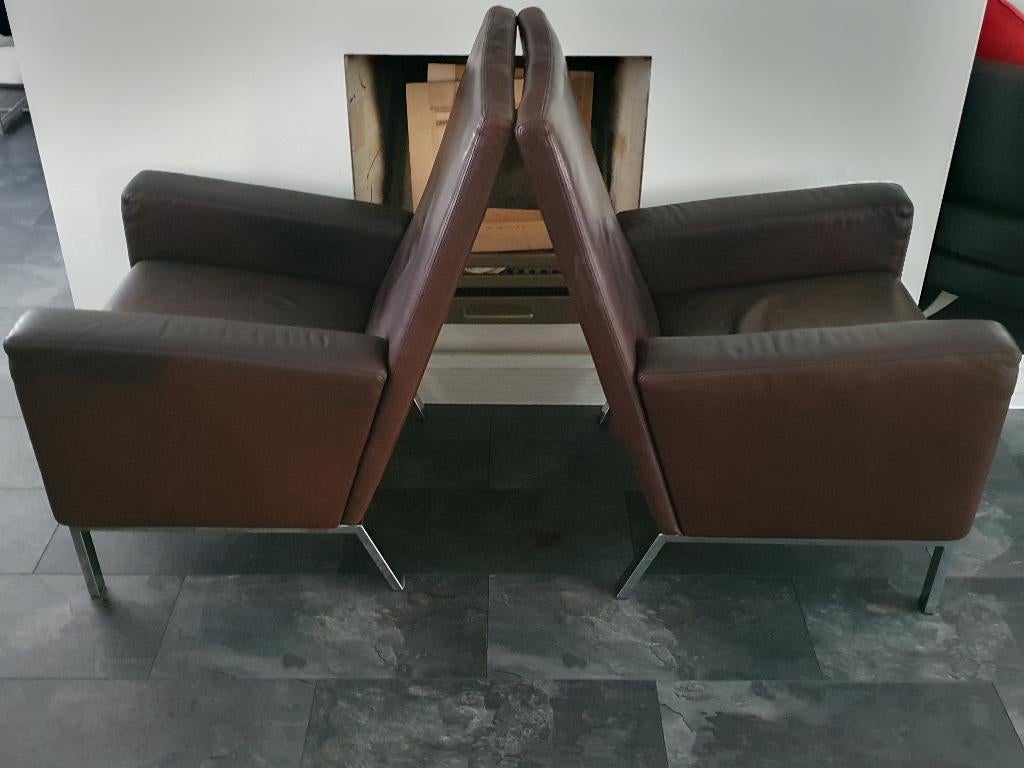 2 Gelderland 6540 fauteuils, Ophalen of Verzenden, Zo goed als nieuw, 50 tot 75 cm, Leer