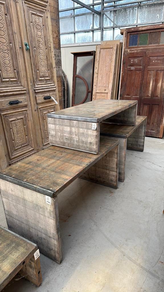 Stoere tuintafel sslontafel, Ophalen of Verzenden, Rechthoekig, Hout