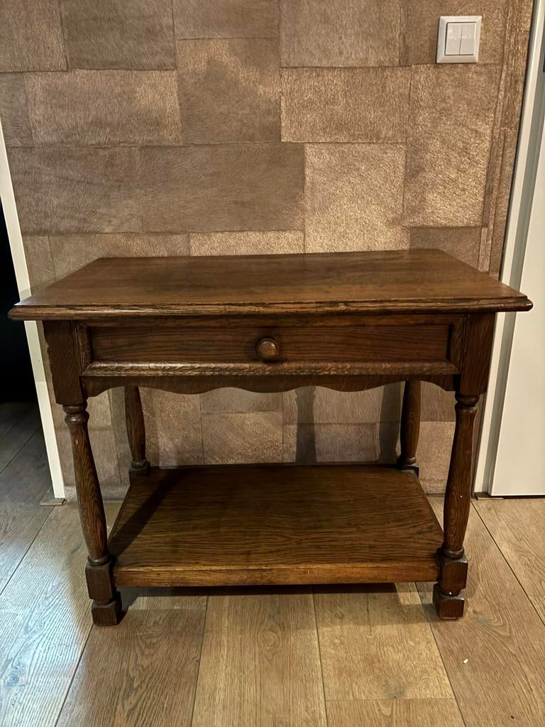 Antiek bijzet tafetje, Ophalen, Gebruikt, Rechthoekig, 50 tot 100 cm