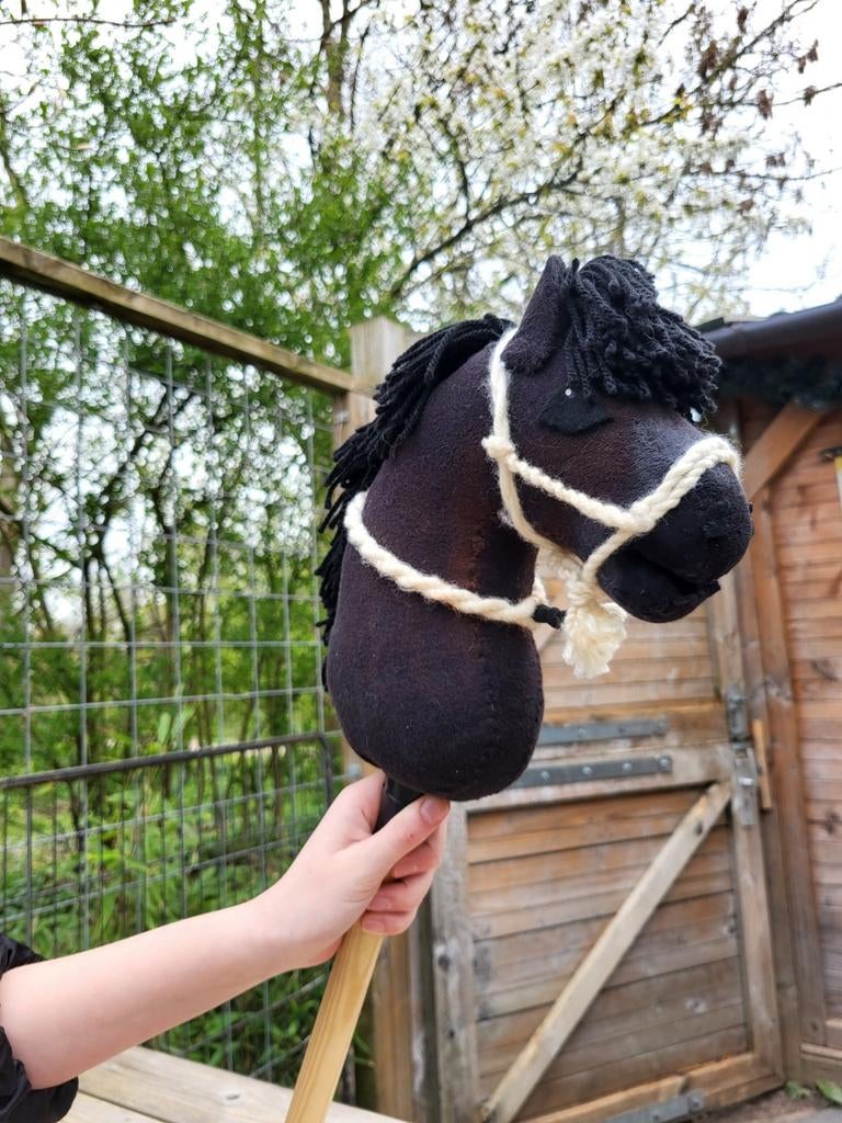 Hobbyhorse/ stokpaard zwart met lichte vlekken, 27 cm, Kinderen en Baby's, Speelgoed | Overig, Ophalen