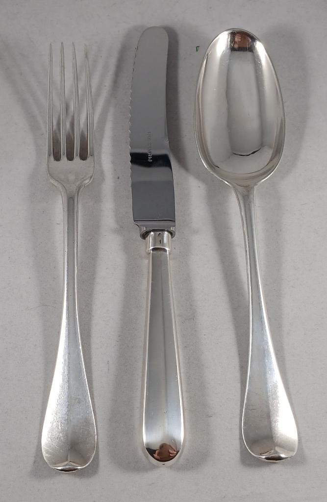 12 antiek zilveren couverts Hollands Glad Amsterdam 1716, Ophalen of Verzenden, Zilver