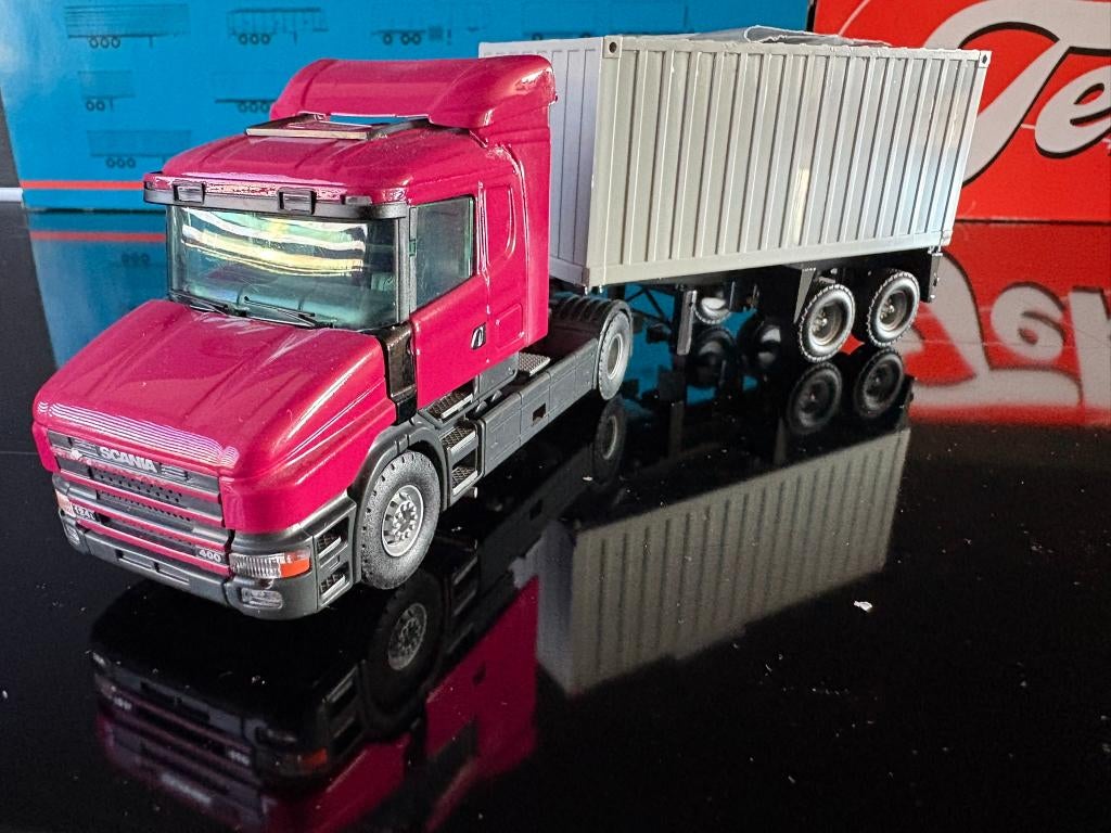 Tekno diverse containerauto's Tekno, Ophalen of Verzenden, Zo goed als nieuw, Bus of Vrachtwagen, Tekno