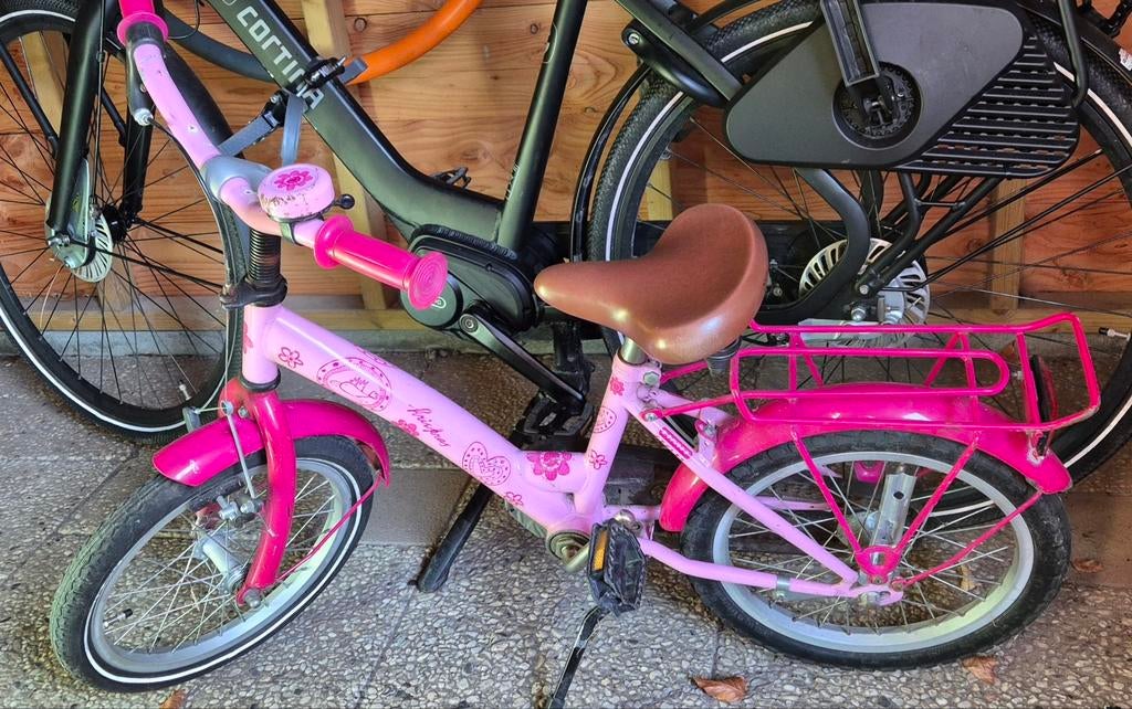 Roze 18 inch kinderfiets, Ophalen, Gebruikt, 16 tot 20 inch