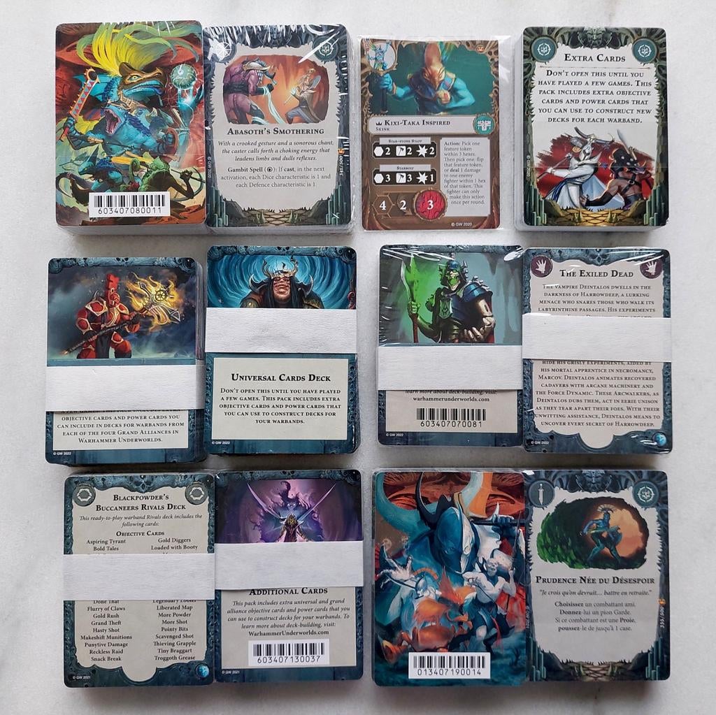 7 sets Warhammer Underworlds 1ste editie cards / kaarten, Ophalen of Verzenden, Nieuw, Warhammer, Toebehoren