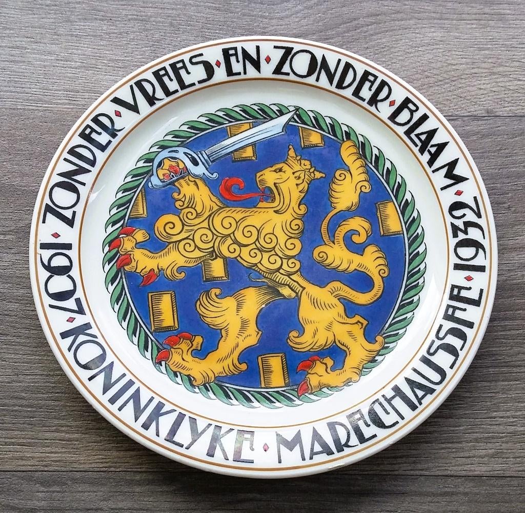 1932 Jubileum Gelegenheids Bord Koninklijke Marechaussee, Antiek en Kunst, Ophalen of Verzenden