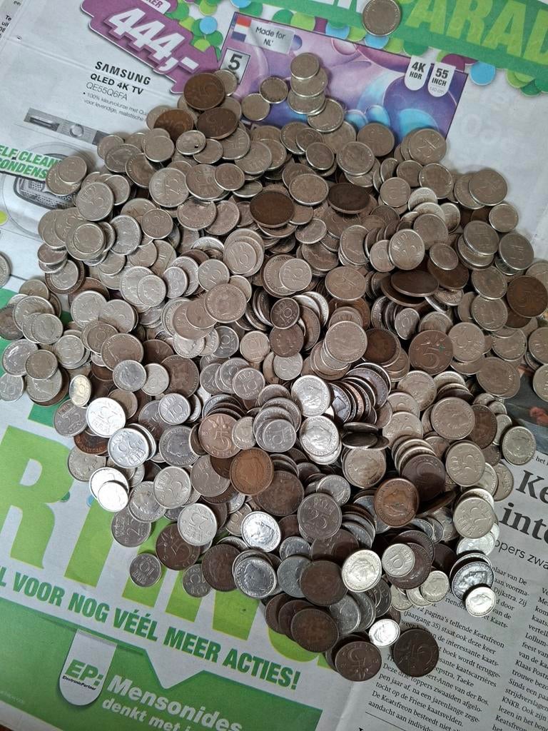 Zoon 2 kilo meest dubbeltjes en kwartjes wilhelmina 1948, Ophalen of Verzenden, Nederland, Munten