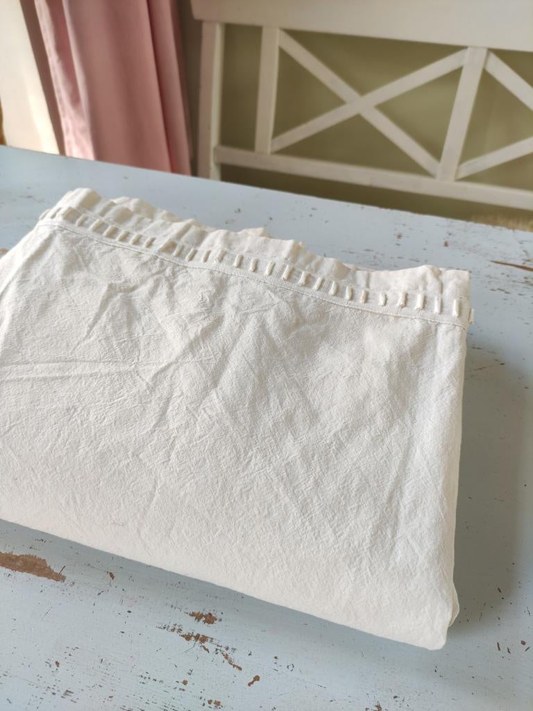 100 % linnen gordijn groot off white gebroken wit 235 breed, Ophalen of Verzenden