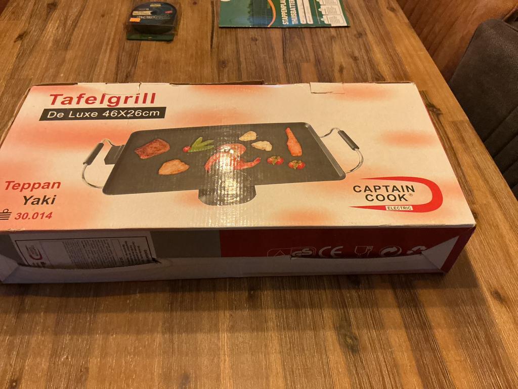 Captain Cook De Luxe Tafelgrill Teppan Yaki 46x26cm, Witgoed en Apparatuur, Grillplaten, Ophalen of Verzenden, Gebruikt, Tafelgrill