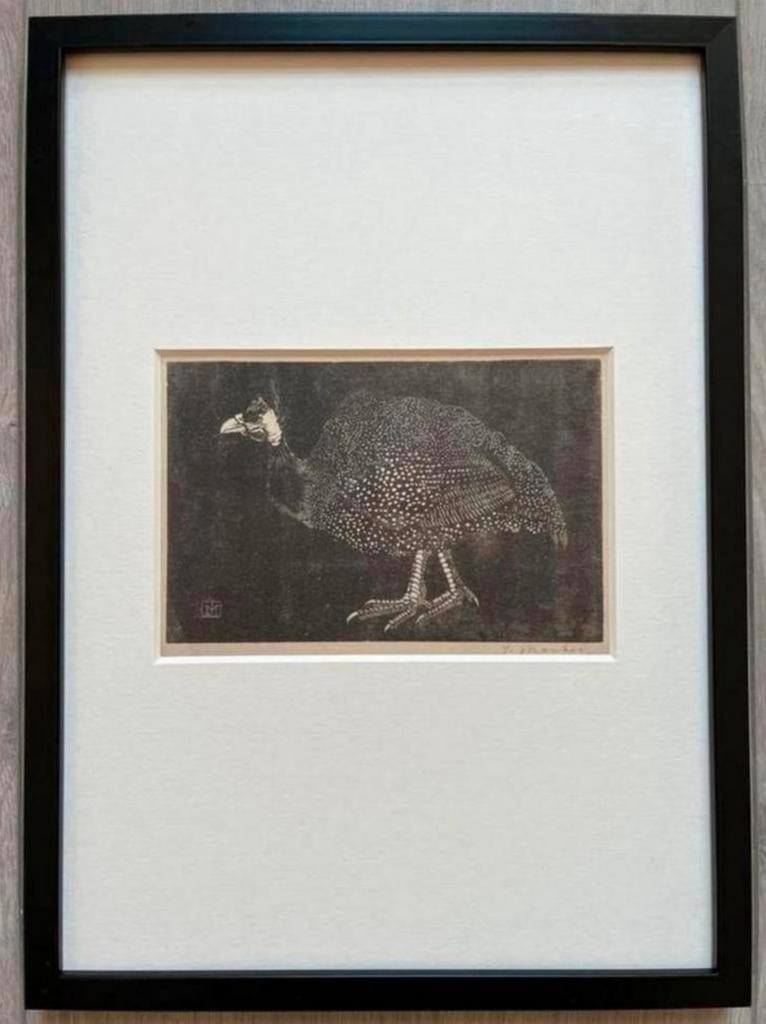 Jan Mankes 1889-1920 / Heliogravure Parelhoen 1923, Antiek en Kunst, Kunst | Etsen en Gravures, Ophalen of Verzenden