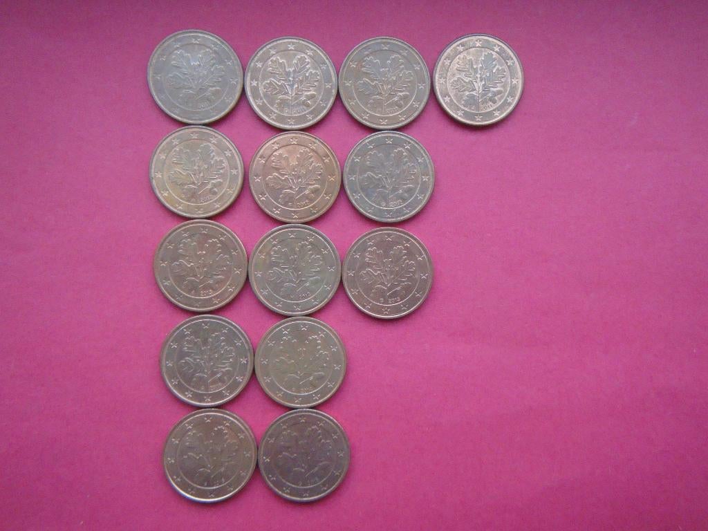 Kavel Duitsland setje munten 5 Eurocenten 2011 t/m 2016., Verzenden, Duitsland, 5 cent, Setje