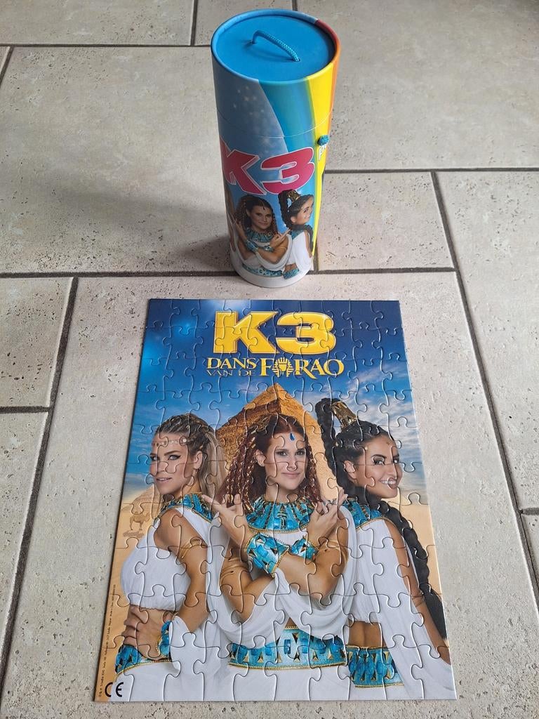 Topstaat K3  Farao puzzel in  bewaar koker, Ophalen of Verzenden, Meer dan 50 stukjes, 6 jaar of ouder