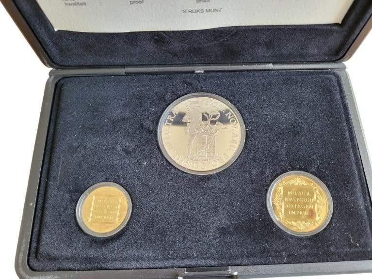 Nederland combinatieset gouden en zilveren dukaat 1992 in Pr, Setje, Koningin Beatrix, Zilver, Overige waardes