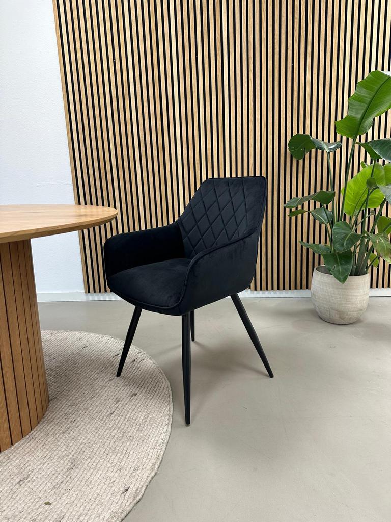 Kick Stoel Monza – Luxe velours & top comfort – NIEUW, Kick collection, Zwart, Info@kickcollection.nl, Nieuw