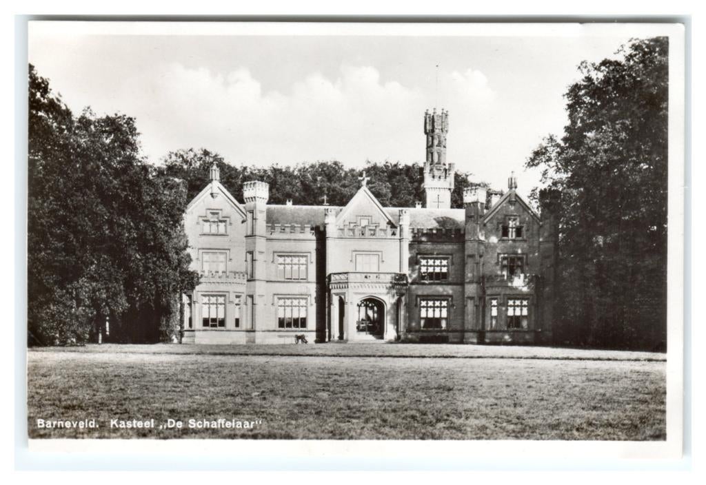 Barneveld, Kasteel "De Schaffelaar" Lees beschr. Opruimingsk, Verzenden, 1920 tot 1940, Gelopen, Gelderland