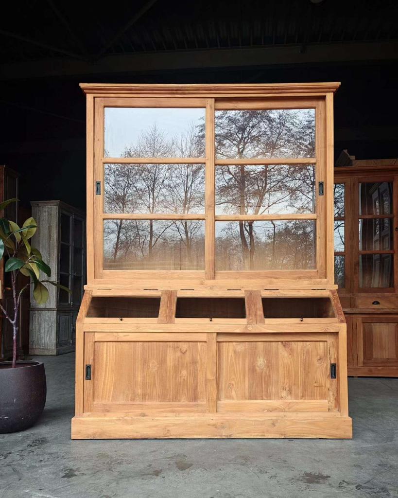 Teakhouten apothekerskast | Servieskast | Grutterskast #2133, Huis en Inrichting, Kasten | Buffetkasten, Niet ingevuld, Gebruikt