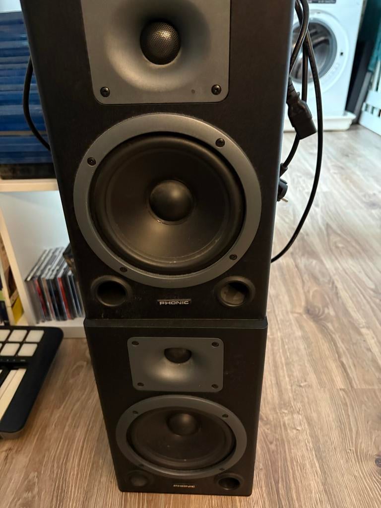 Phonic P6A Studio Monitoren / Speakers, Gebruikt, 120 watt of meer, Front, Rear of Stereo speakers, Ophalen