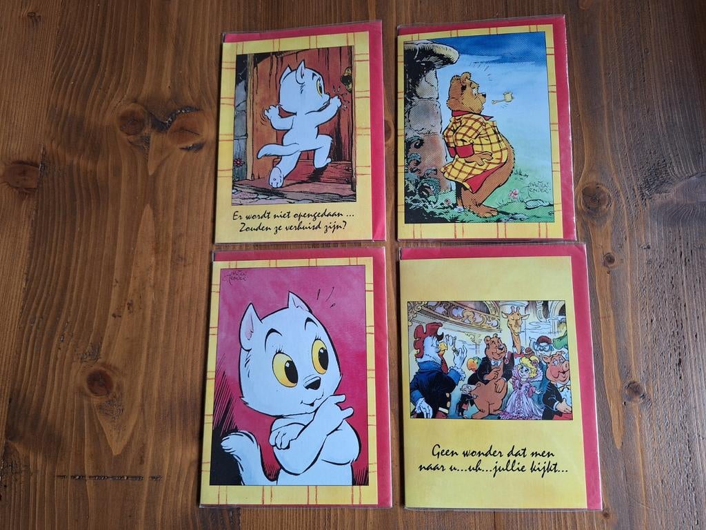 Tom Poes Marten Toonder verjaardags kaarten., Verzamelen, Ophalen of Verzenden, Overige figuren