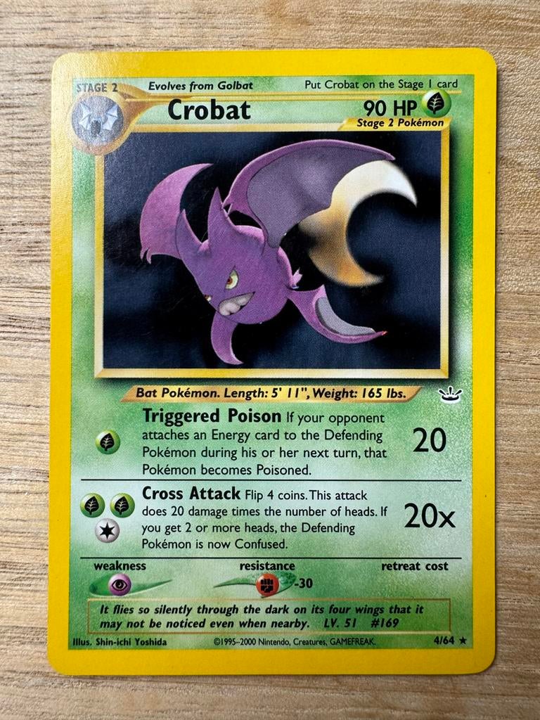 Pokémon Crobat kaart #169 holo, Ophalen of Verzenden, Nieuw, Losse kaart