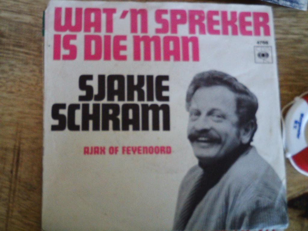 sjakie schram - wat 'n spreker is die man 5a, Cd's en Dvd's, Vinyl Singles, 7 inch, Single, Ophalen of Verzenden, Zo goed als nieuw