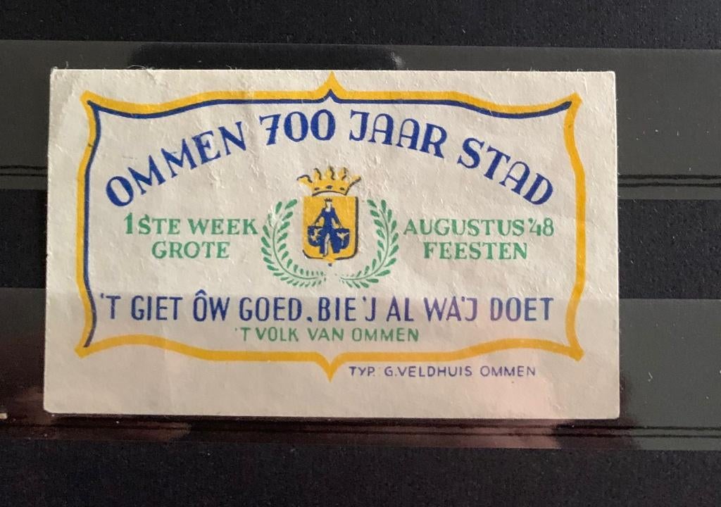 Sluitzegel stads promotie VVV Ommen, Postzegels en Munten, Ophalen of Verzenden, T/m 1940, Gestempeld