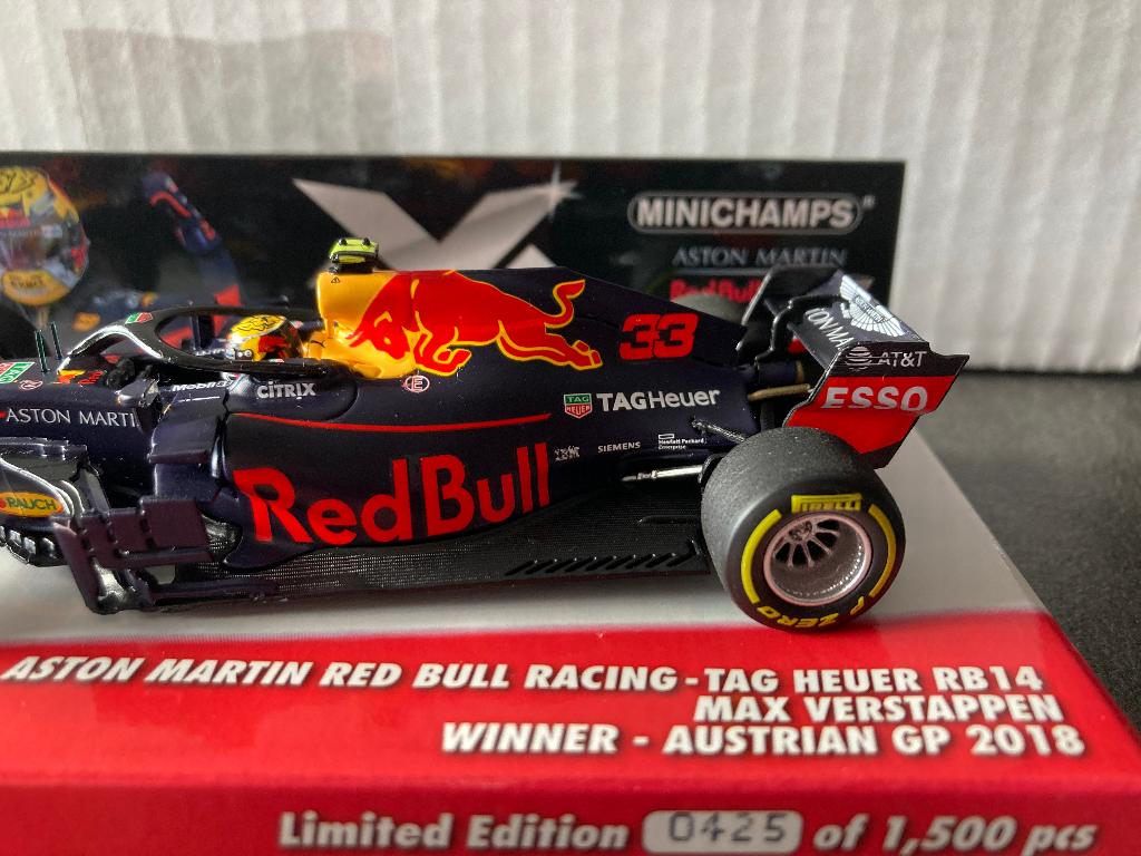 ✅ Max Verstappen 1:43 editie 37 Winner Austrian GP 2018 RB14, Ophalen of Verzenden, Nieuw, Formule 1