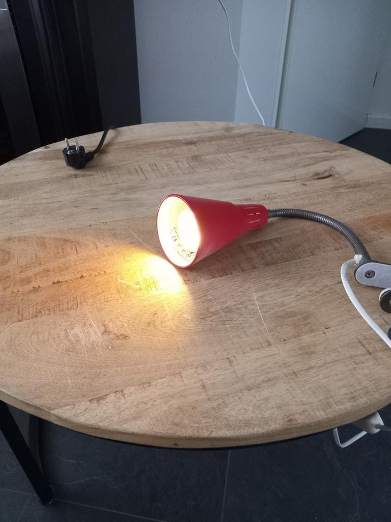 Vintage rode buigbare klemlamp, Ophalen of Verzenden