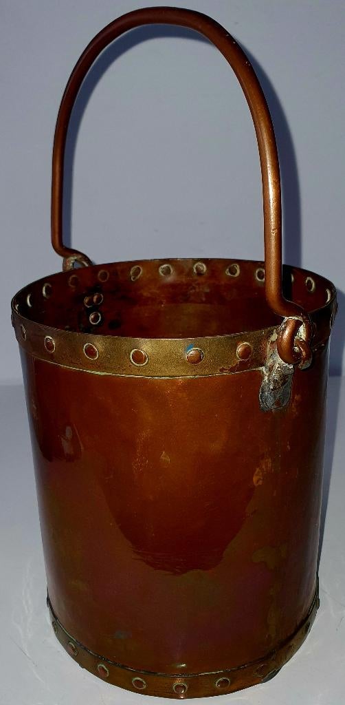 Zeldzame Antieke koperen Friese Nagelemmer Aker emmer 1810, Antiek en Kunst, Verzenden, Koper