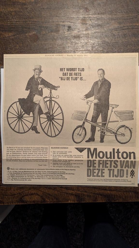 Newspaper Page w. Alex Moulton advertisement, Ophalen of Verzenden, Gebruikt