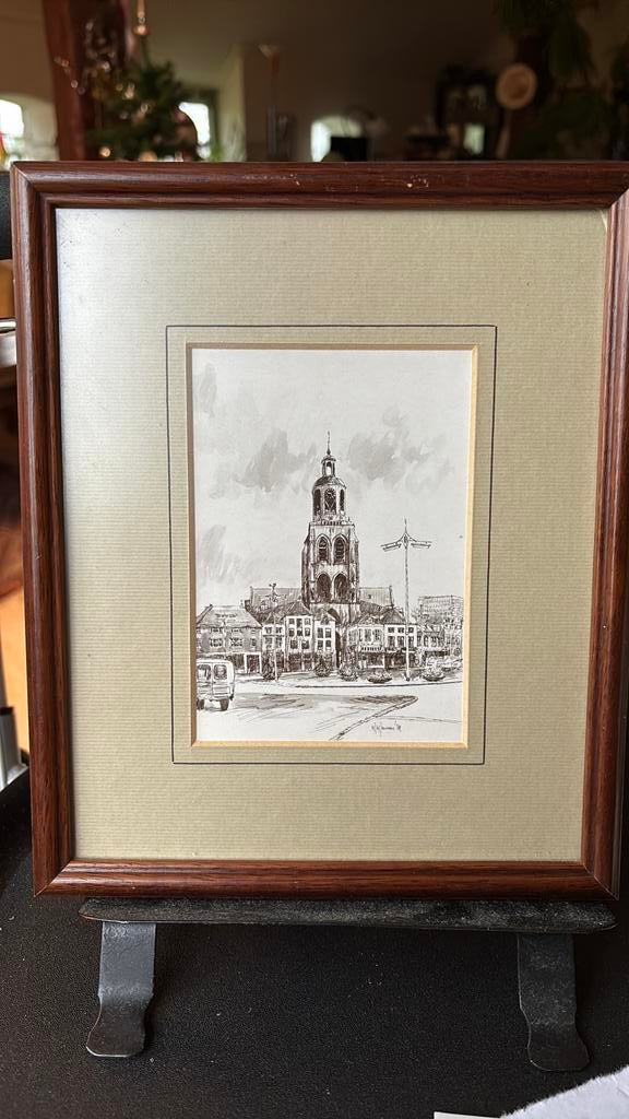 Gesigneerd Schilderijtje Bergen op Zoom, Ophalen of Verzenden