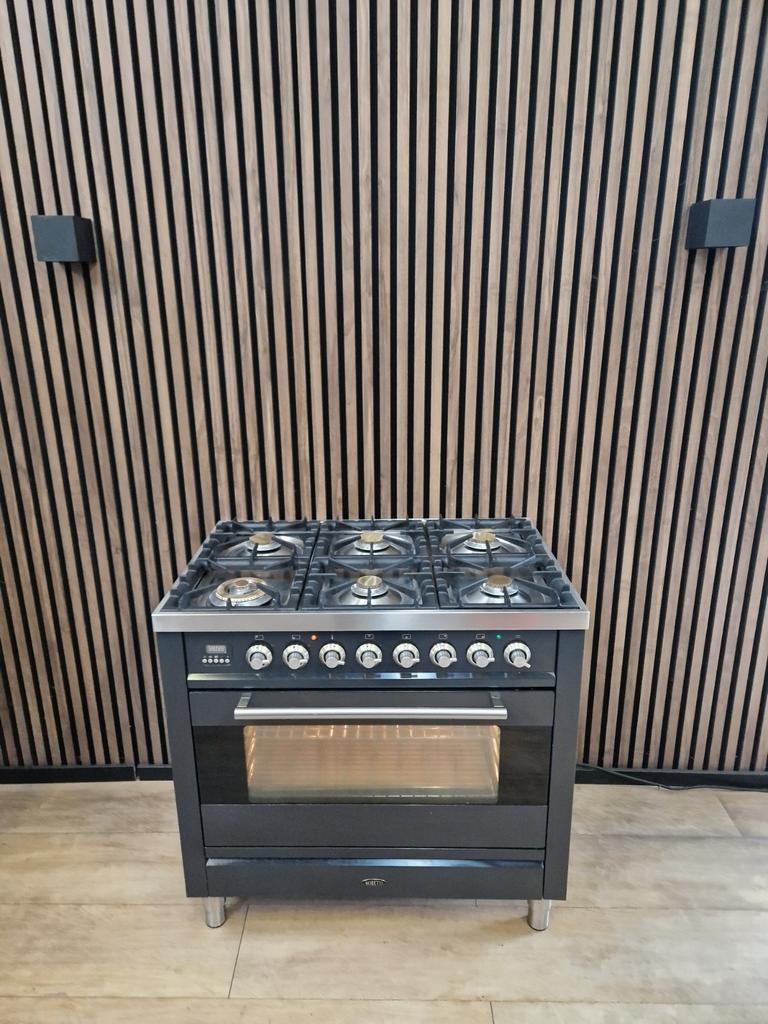 Prachtige Antraciet Rvs Boretti Fornuis (Gratis bezorgen), 60 cm of meer, Ophalen of Verzenden, Zo goed als nieuw, Energieklasse A of zuiniger