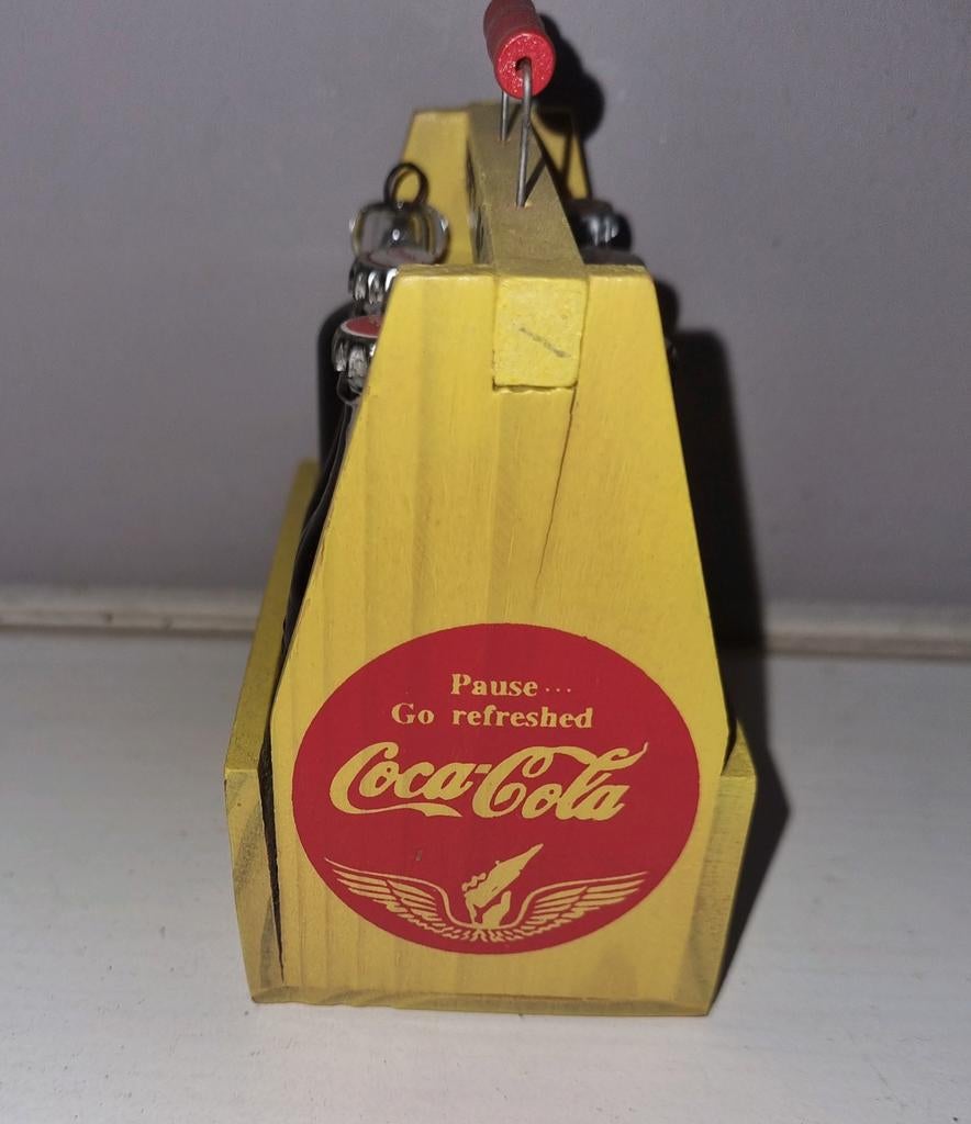 Coca Cola Kratje met Flesjes - Houten Decoratie, Verzamelen, Merken en Reclamevoorwerpen, Gebruikt, Verpakking, Ophalen of Verzenden