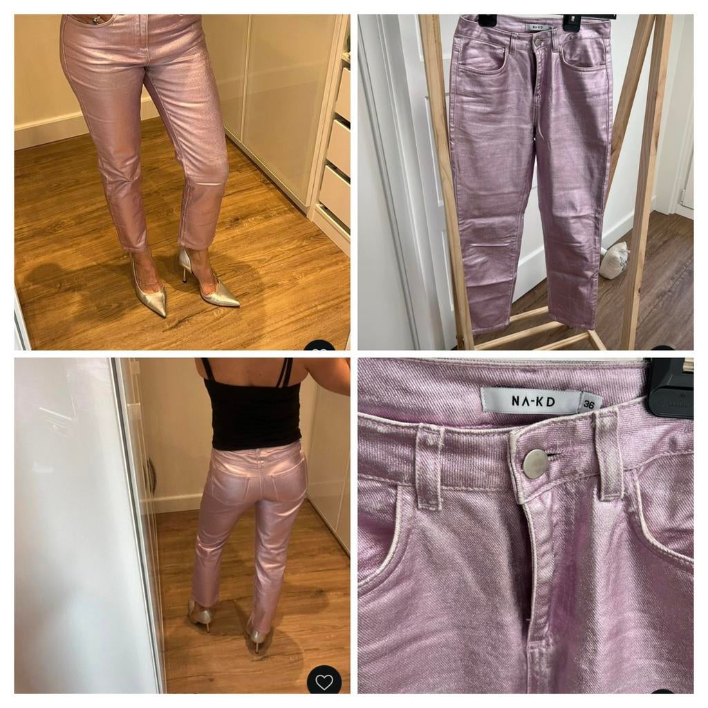 Broek met coating, Ophalen of Verzenden, Roze, Maat 36 (S), Lang