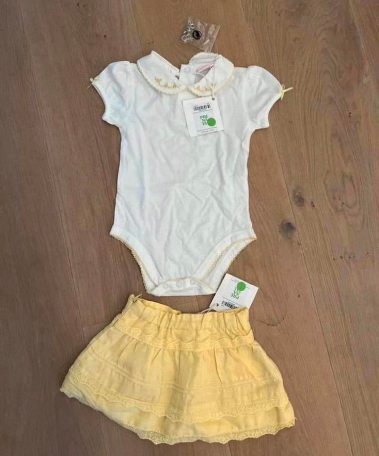 Schattig setje: Romper en rokje 12-18 maanden, Ophalen of Verzenden, Nieuw, One size