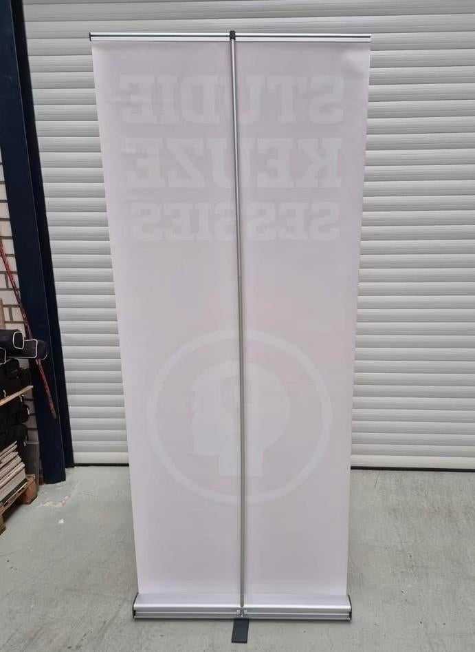 Roll up banner reclame banner aluminium banner met tas, Ophalen of Verzenden, Gebruikt, Reclamebord