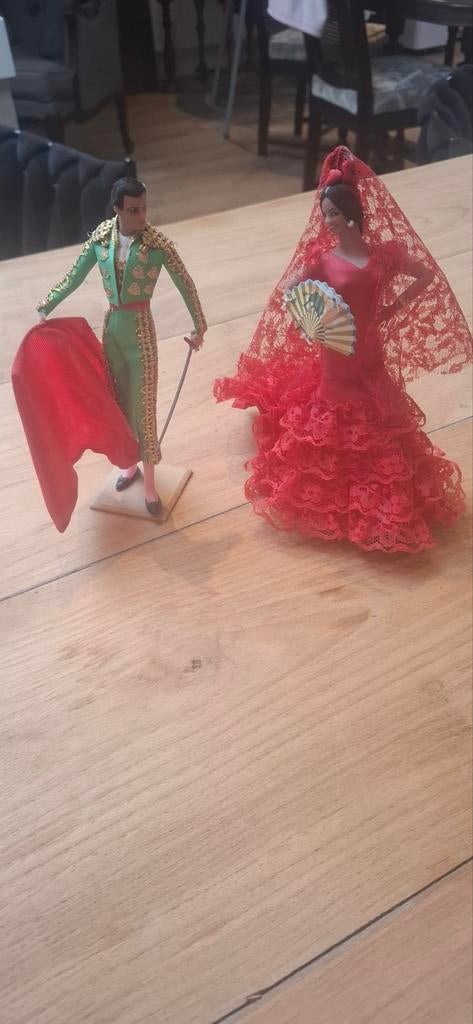 Spaanse danseres en stierenvechter beeldjes jaren 60, Verzamelen, Beelden en Beeldjes, Ophalen of Verzenden, Gebruikt, Mens