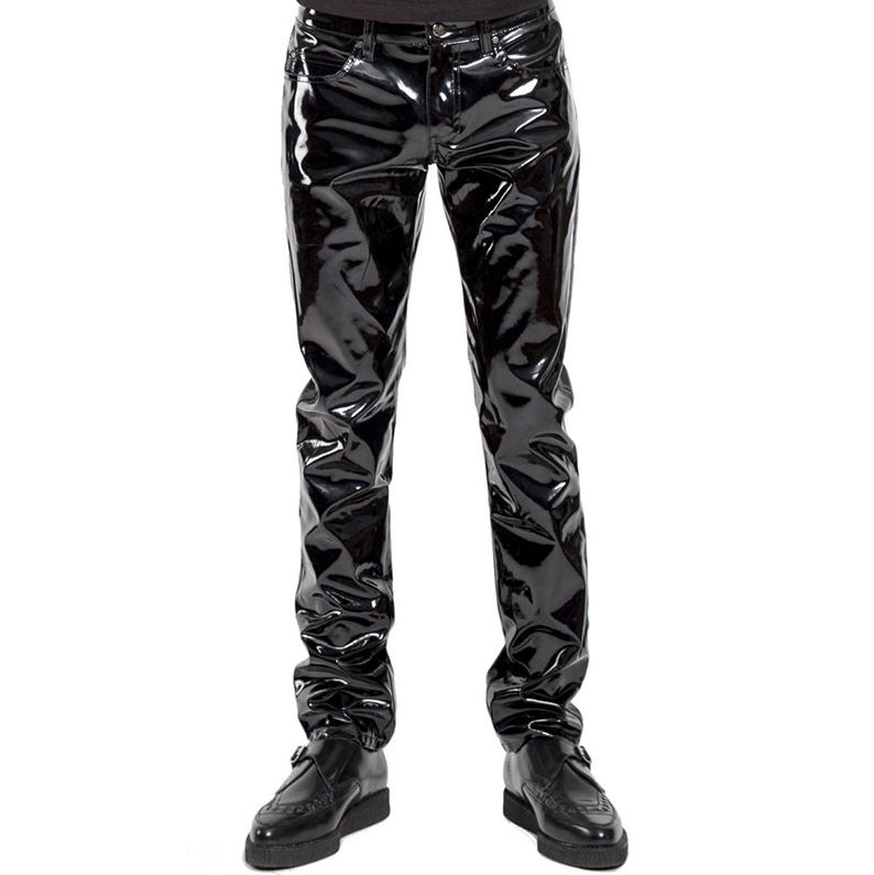 Heren zwarte glimmende kunst leren broek wetlook latex look, Kleding | Heren, Broeken en Pantalons, Nieuw, Overige maten, Zwart