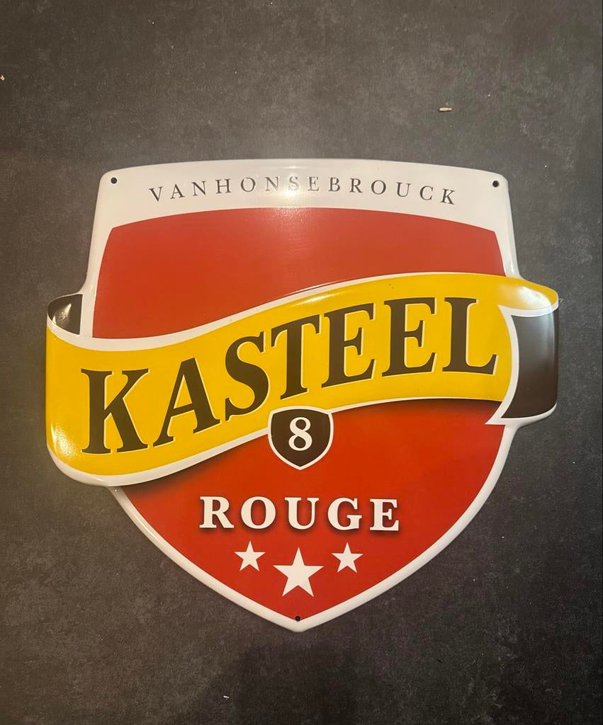 Reclamebord - Kasteel bier Rouge, Ophalen of Verzenden, Gebruikt, Reclamebord