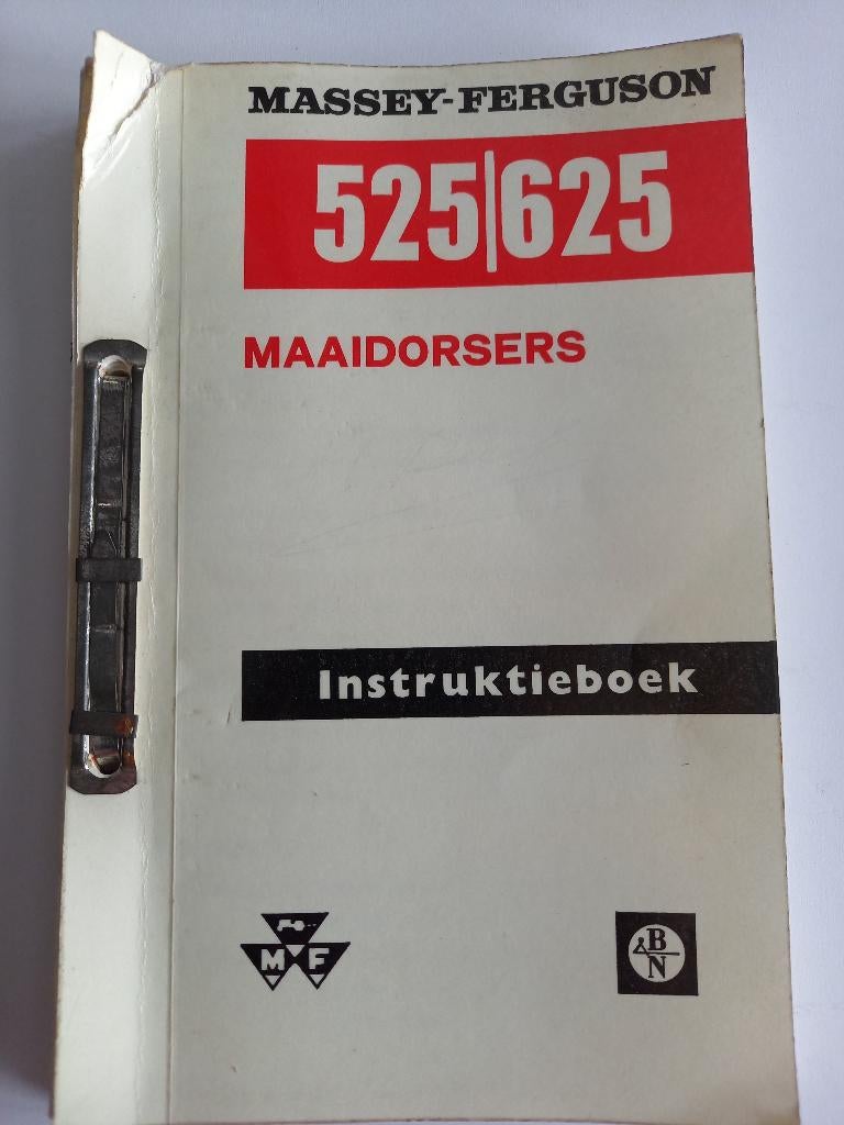 Instruktieboek Massey Ferguson MF525/625 Maaidorser, Ophalen of Verzenden, Zo goed als nieuw, Catalogus