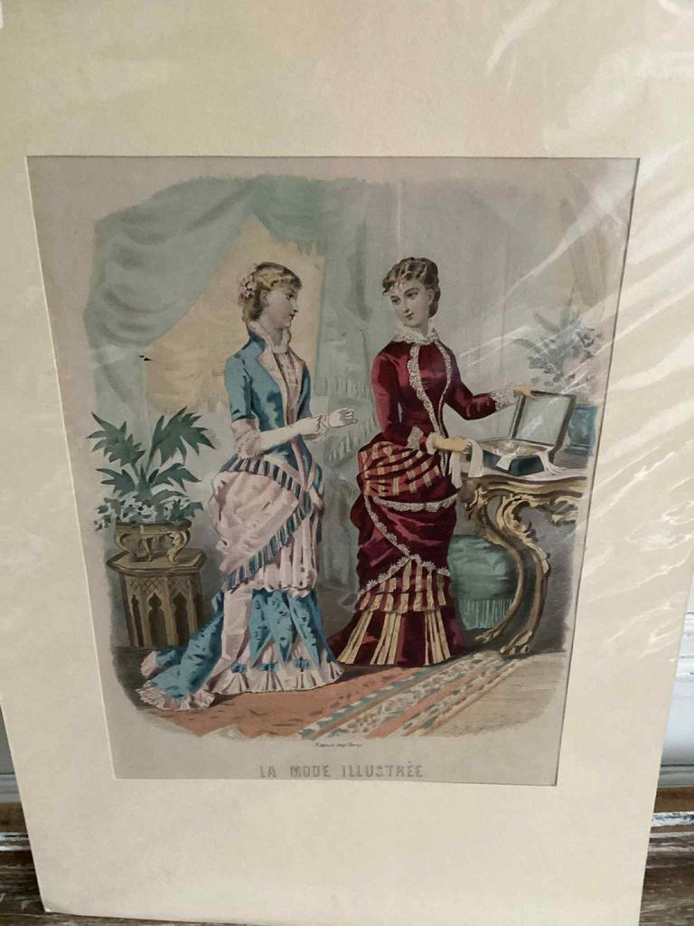Oude franse mode plaat, Ophalen of Verzenden
