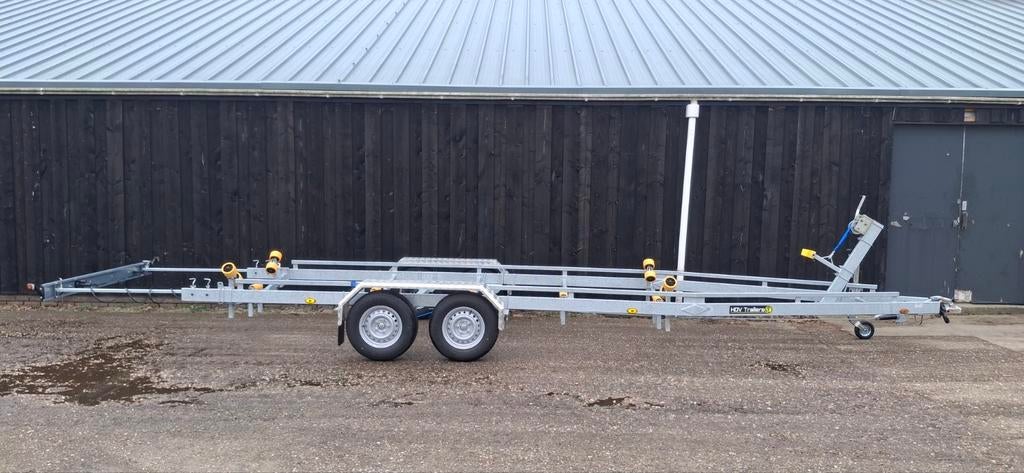 HDV MARLIN 2700 kg trailer nieuw 7.5 meter lang v frame, Watersport en Boten, Boottrailers, Ophalen, 1500 tot 3000 kg, 6 tot 9 meter