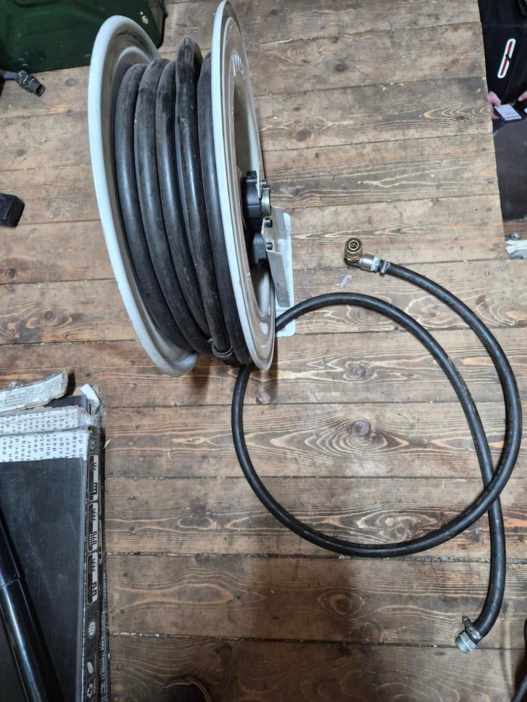 Raasm lucht/olie haspel 20m, Ophalen, Gebruikt