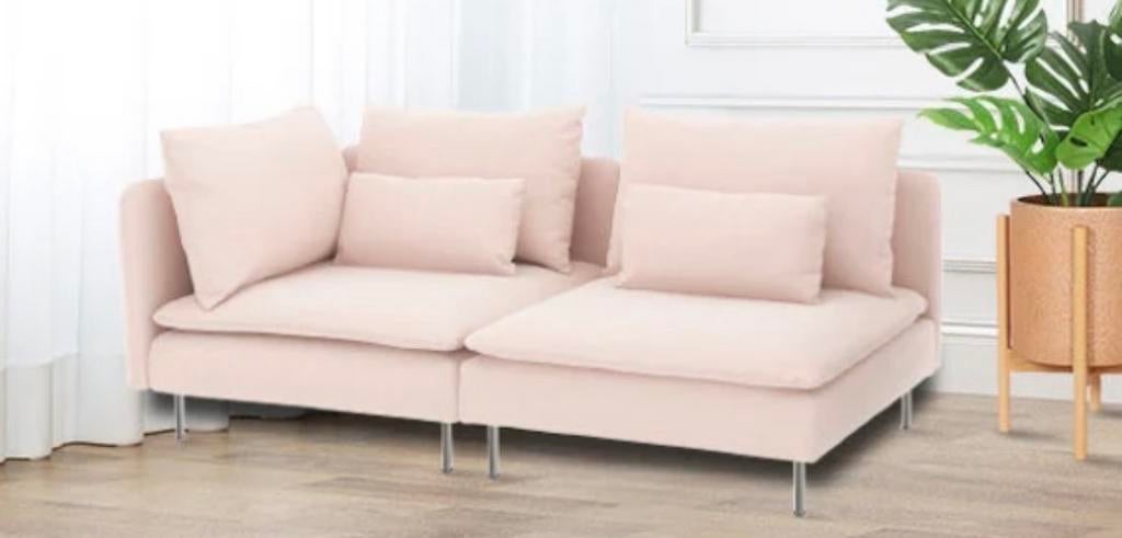Modulaire Licht roze Ikea Soderhamn 3-zits bank pastel, Huis en Inrichting, Ophalen, Gebruikt, Driepersoons, 75 tot 100 cm
