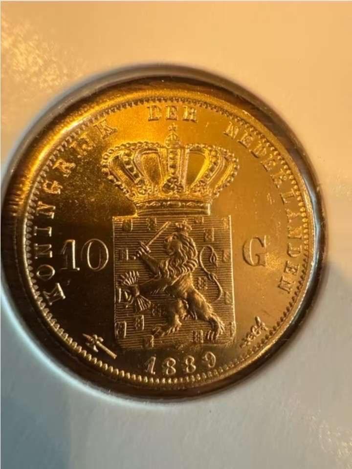 1889 Gouden 10 Gulden Willem III, Postzegels en Munten, Munten | Nederland, Koning Willem III, Verzenden, Goud, Losse munt